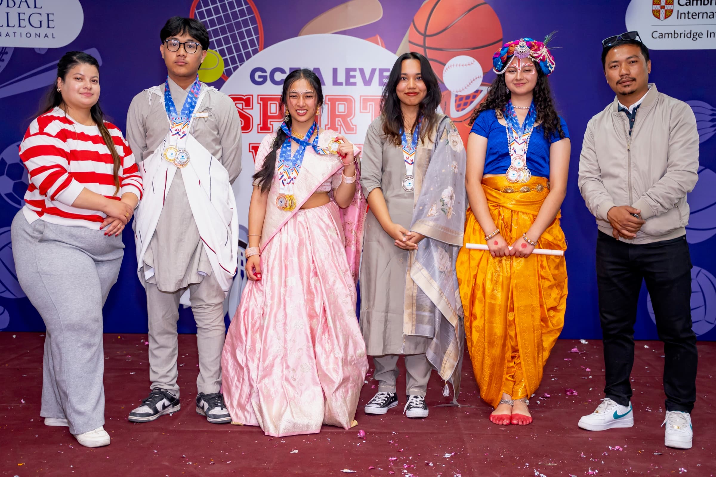 Krishna Lila cast and faculty posing after the performance