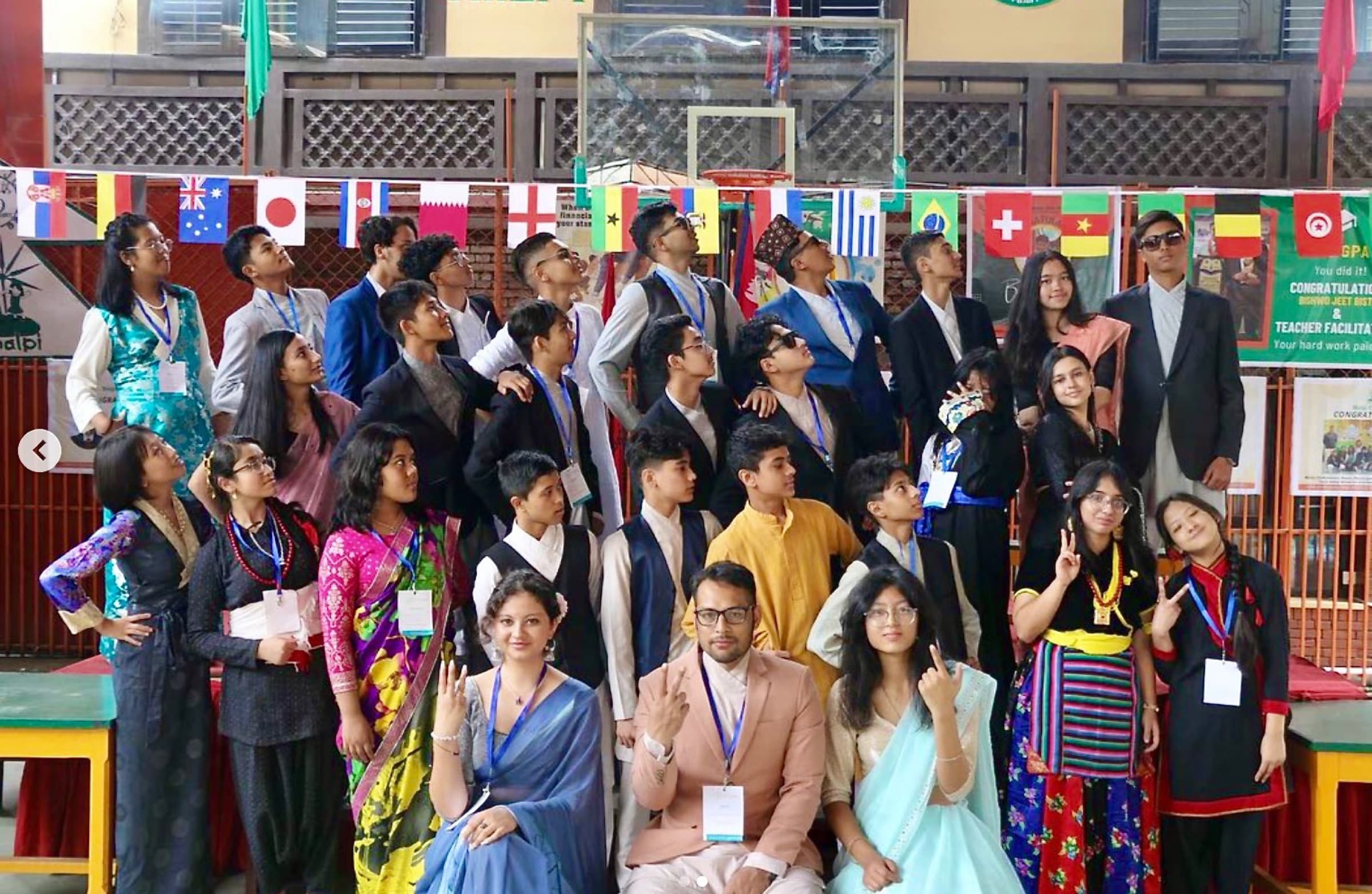 Model United Nations participants gathered for a group photo